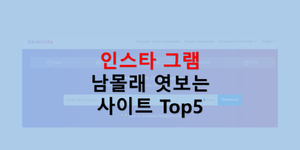 인스타그램 남몰래 엿보는 사이트 Top5